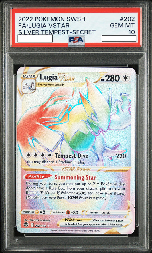 2022 POKEMON SWORD & SHIELD SILVER TEMPEST #202 FA/LUGIA VSTAR SILVER TEMPEST-SECRET