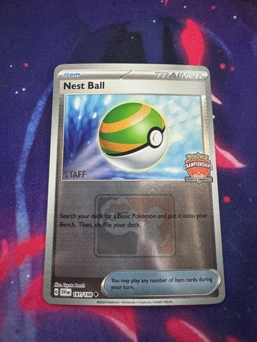 Pokémon SVI 181/198 Nest Ball Holo Foil Promo NAIC Staff 2024